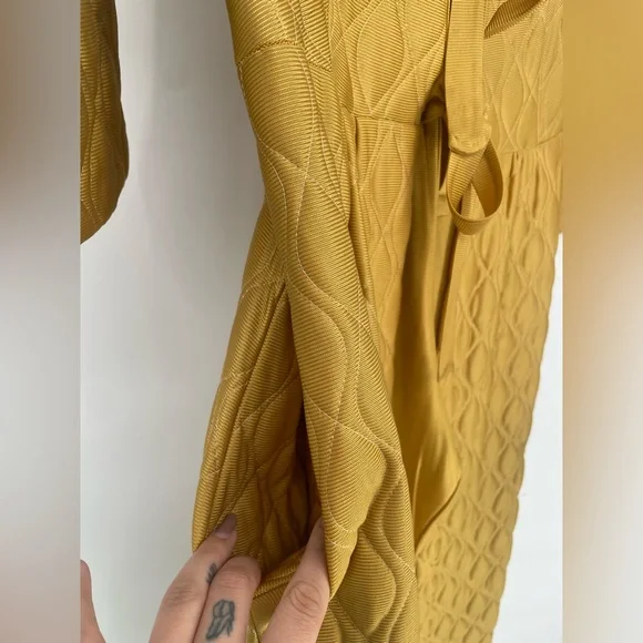 Vintage Gold Quilted Lounge Set Maxi Bed Jacket & Slinky Pants - Picture 7 of 17